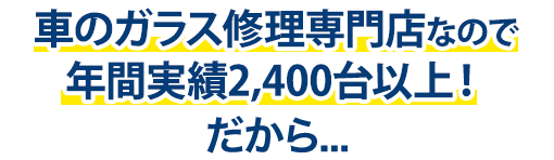 田中ガラスは年間実績2,400台以上！だから…